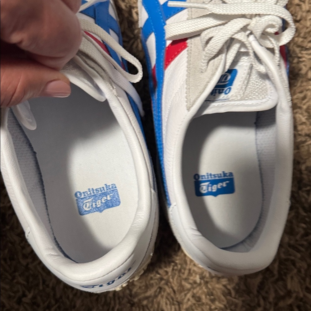 Onitsuka Tiger by Asics Beige and Blue Women's Sneakers - Picture 4 of 5